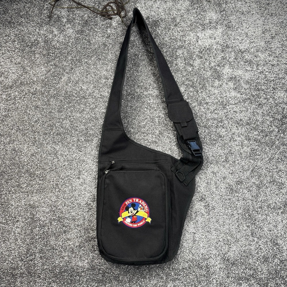 Disney Pin Trading Around The World Over The Shoulder Bag Black Adult Mickey